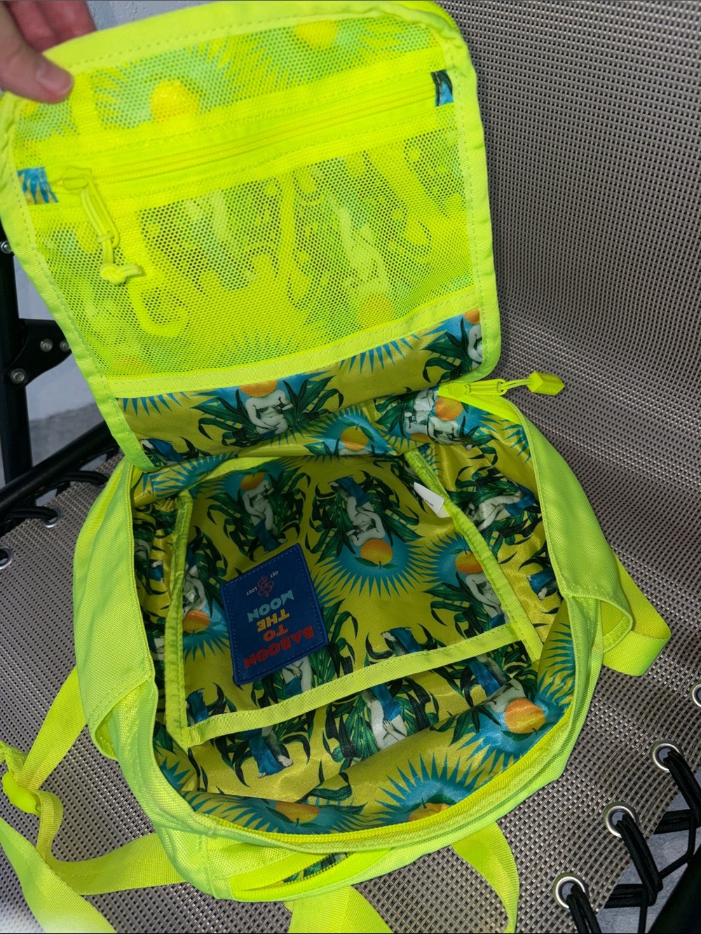 Baboon to the moon Gilardi neon yellow mini backpack DISCONTINUED - Picture 3 of 10